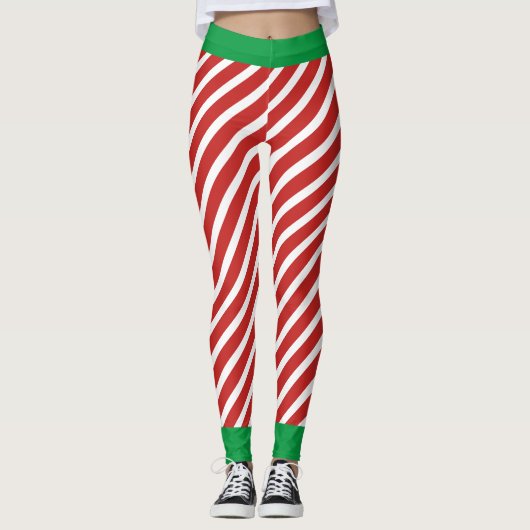Leggings Sucre de canne de Noël des elfes de vacances (Devant)