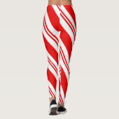 Leggings Sucre de canne de Noël mignon Motif rayé rouge (Dos)