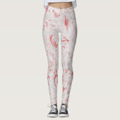 Leggings Sucre de canne de Noël Rouge et blanc rayé (Devant)
