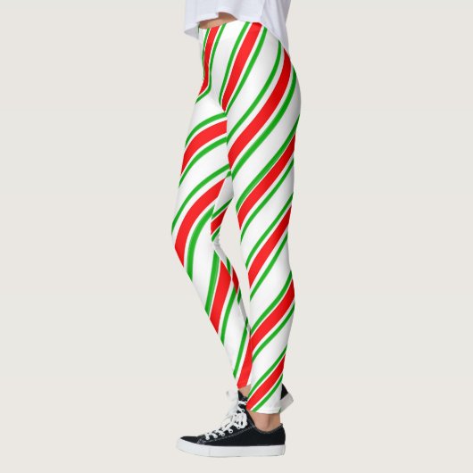 Leggings Sucre de canne Grandes Rouge Vert Blanc Noël (Gauche)