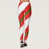 Leggings Sucre de canne mignon Noël rouge blanc et vert (Dos)