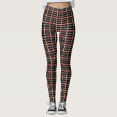 Leggings Sucre de canne Plaid Tartan rouge vert blanc rayé (Devant)
