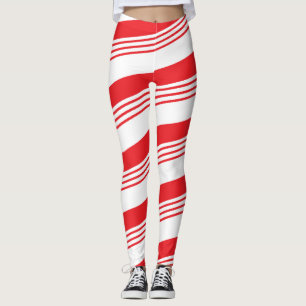 Leggings Sucre de canne rouge et blanc de menthe poivrée de