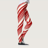 Leggings Sucre de canne rouge et blanc en bande Joyeux Noël (Droite)