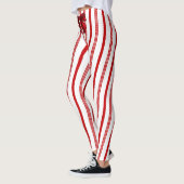 Leggings Sucre de canne Stripes Red Bow Festin Noël (Gauche)