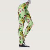 Leggings Sucres de canne blanc rouge pâle Noël vert clair (Droite)