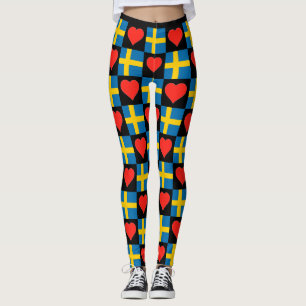 Leggings Suède Drapeau Coeur Motif mignon Patriotique Suédo