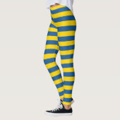 Leggings Suède Ukraine drapeau rayures lignes motif bleu ja (Gauche)