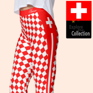 leggings suisses, mode premium, Drapeau suisse