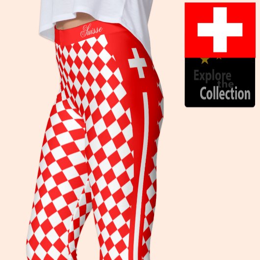 leggings suisses, mode premium, Drapeau suisse