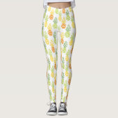 Leggings Summer colorful pineapple fruit multicolor pattern (Devant)