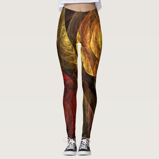 Leggings Sun Flower Floral Moderne Art Motif Abstrait (Devant)