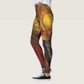 Leggings Sun Flower Floral Moderne Art Motif Abstrait (Gauche)