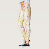 Leggings Sunbursts Motif sans couture (Gauche)