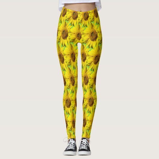 Leggings Sunflowers Motif Cust. Legs couleur BG (Devant)