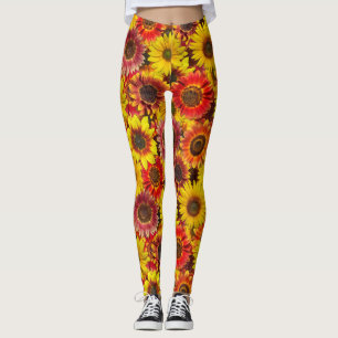 Leggings Sunflowers Motif sans couture