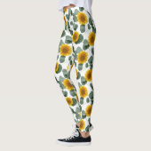 Leggings Sunflowers with Eucalyptus Leaves Pattern (Gauche)