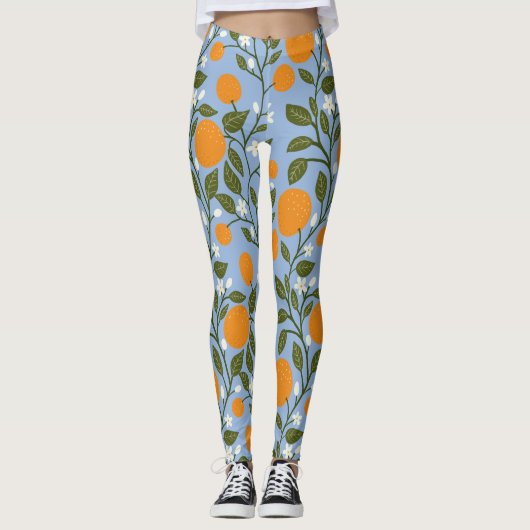 Leggings Sunny Citrus Oranges Grosse Motif (Devant)