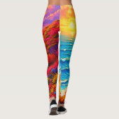 Leggings Sunset Beach Solitude Design de sérénité (Dos)