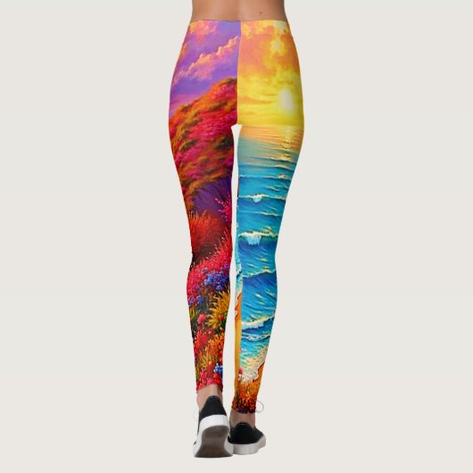 Leggings Sunset Beach Solitude Design de sérénité (Dos)