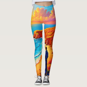 Leggings Sunset Beach Solitude Design de sérénité