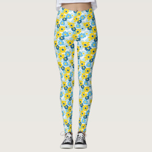 Leggings Sunshine Blue Sky Blooming Daisy