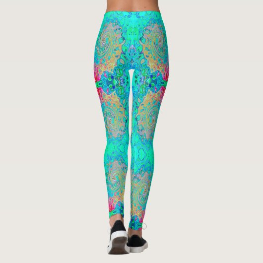 Leggings Super Abstrait Rainbow Liquid Swirl (Dos)