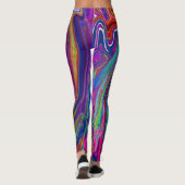 Leggings Super Abstrait Retro Magenta Dark Rainbow Swirl (Dos)