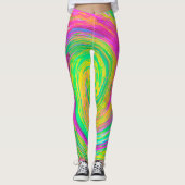 Leggings Super Abstrait violet et cyclique jaune (Devant)