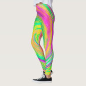 Leggings Super Abstrait violet et cyclique jaune (Gauche)