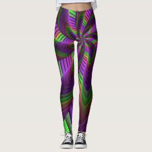 Leggings Super Énergétique coloré Neon Motif fractal