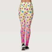 Leggings Super Hippie Paix et Fleur Douche rose fondu (Dos)