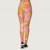 Leggings Super Retro 60s Hippie Fleurs joyeux Vintage (Dos)