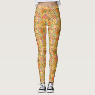 Leggings Super Retro Protea En Été Et Daisy Motif