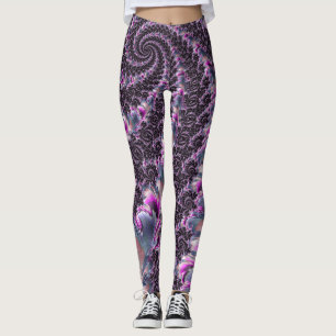 Leggings Super Trippy Funky Psychedelic Spiral Fractal Art