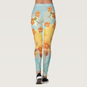 Leggings Superbe Californie Orange Poppies Champs (Dos)