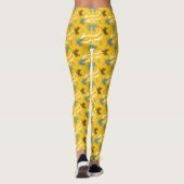 Leggings Superbe Motif de Dragon Jaune Orange (Dos)