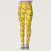 Leggings Superbe Motif de Dragon Jaune Orange (Devant)