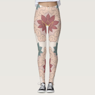 Leggings Superposition de Nuages Lotus Motif Batik Bali