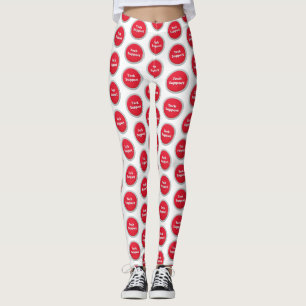 Leggings Support technique Motif du bouton Panique rouge