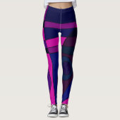 Leggings Surf Abstrait Deep Pink Blue (Devant)