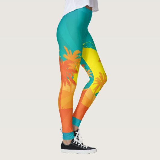 Leggings Surf amusant soleil et ciel (Droite)