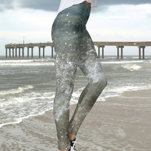 Leggings Surf brisant éclaboussant la vague océanique