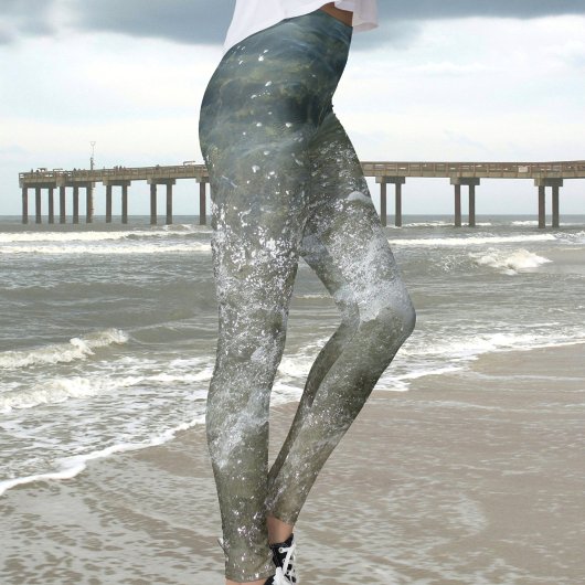 Leggings Surf brisant éclaboussant la vague océanique