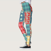 Leggings Surface composée vintage : motif arrière - plan pa (Gauche)