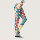 Leggings Surface composée vintage : motif arrière - plan pa (Droite)