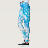 Leggings Surface de la planète de glace bleue et blanche (Gauche)