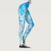 Leggings Surface de la planète de glace bleue et blanche (Droite)