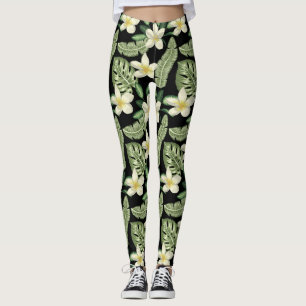 Leggings Surface florale motif Fleurs tropicales et feuille
