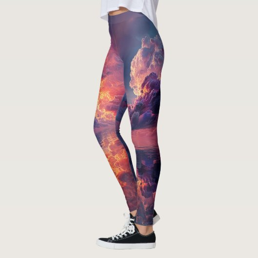 Leggings Surreal Dramatic Clouds With Fiery Sunset (Gauche)